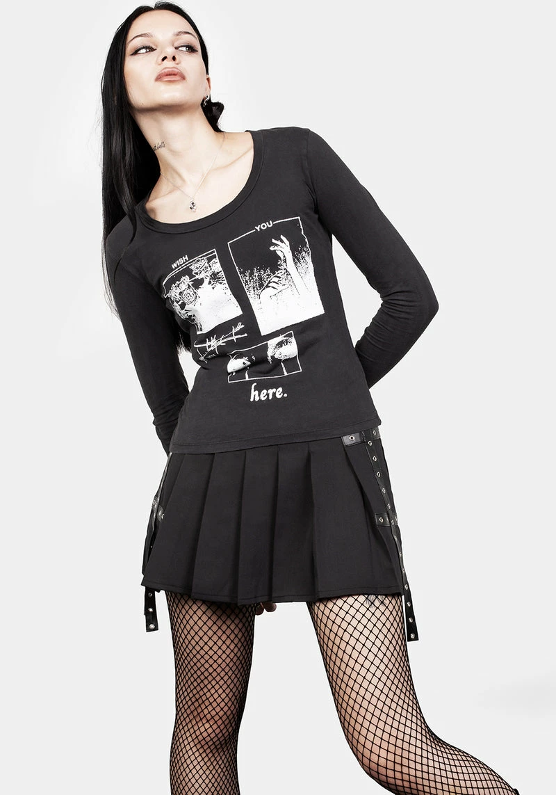 DMT1 Wish Washed Black Scoop Neck T-Shirt 6 DMT1 Wish Washed Black Scoop Neck T-Shirt - Image 6