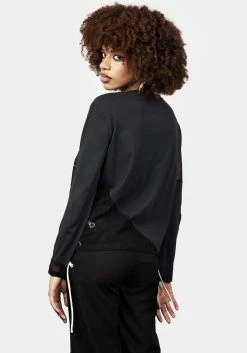 DMT1 Xowie Fishnet Tee -Womens Clothing Sales AW22DM266 Xowie Fishnet Tee 001 800x