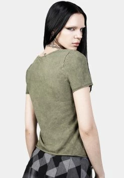 DMT1 Portal Rolled Edge Tee -Womens Clothing Sales AW22DM289 Portal Lettuce Tee 001 800x