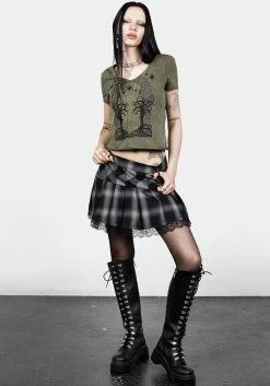 DMT1 Portal Rolled Edge Tee -Womens Clothing Sales AW22DM289 Portal Lettuce Tee 003 800x