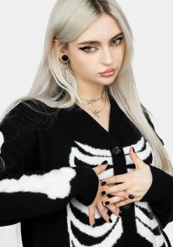 HIG1 Skeletus Oversized Cardigan -Womens Clothing Sales AW22H80 SKELETUS OVERSIZED CARDIGAN 008 800x
