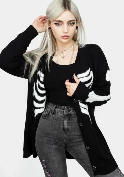 HIG1 Skeletus Oversized Cardigan -Womens Clothing Sales AW22H80 SKELETUS OVERSIZED CARDIGAN 012 800x