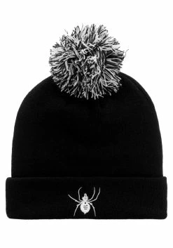 HXC1 Spinneret Embroidered Pom Pom Beanie -Womens Clothing Sales AW22HXC191 Spinneret Embroidered Pom Pom Beanie 01 800x