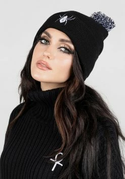 HXC1 Spinneret Embroidered Pom Pom Beanie -Womens Clothing Sales AW22HXC191 SpinneretEmbroidedPomPomBeanie 1 800x