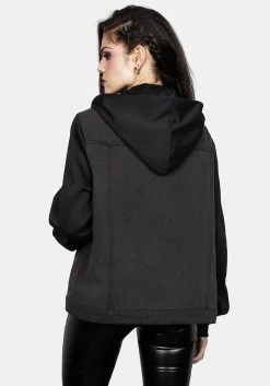 JB1 Shadows Denim Hoody -Womens Clothing Sales AW22JB08M Shadows Denim Hoody 001 800x