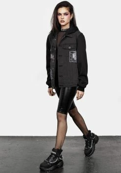 JB1 Shadows Denim Hoody -Womens Clothing Sales AW22JB08M Shadows Denim Hoody 003 800x