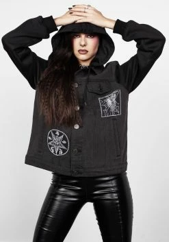 JB1 Shadows Denim Hoody -Womens Clothing Sales AW22JB08M Shadows Denim Hoody 007 800x