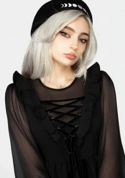 JB1 Baudelaire Lace Up Dress -Womens Clothing Sales AW22JB121 BAUDELAIRE LACE UP DRESS 011 800x