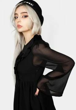 JB1 Baudelaire Lace Up Dress -Womens Clothing Sales AW22JB121 BAUDELAIRE LACE UP DRESS 017 800x