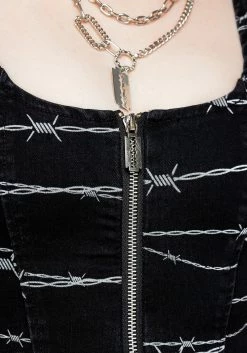 JB1 Barbed Denim Corset -Womens Clothing Sales AW22JB282 Barbed Denim Corset 009 800x