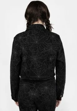 JB1 Venom Relaxed Denim Crop Jacket -Womens Clothing Sales AW22JB47 Venom Relaxed Cropped Denim Jacket 001 800x