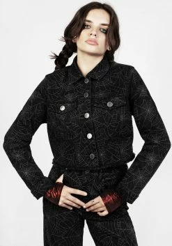JB1 Venom Relaxed Denim Crop Jacket -Womens Clothing Sales AW22JB47 Venom Relaxed Cropped Denim Jacket 007 800x