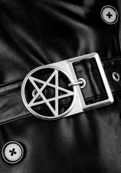 KYL1 Poison PU Leather Trench Coat -Womens Clothing Sales AW22KY133Poison PU Leather Trench Coat 2 800x