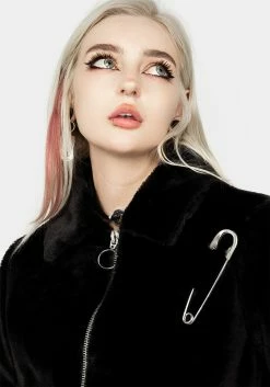 Womens Clothing Sales -Womens Clothing Sales AW22KY134 HELENA FAUX FUR CROP BOMBER 009 800x