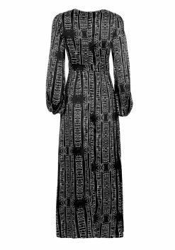 LVT1 Runes Balloon Sleeve Maxi Dress 21 LVT1 Runes Balloon Sleeve Maxi Dress -Womens Clothing Sales AW22LV01 Runes Balloon Sleeve Maxi Dress 2 800x