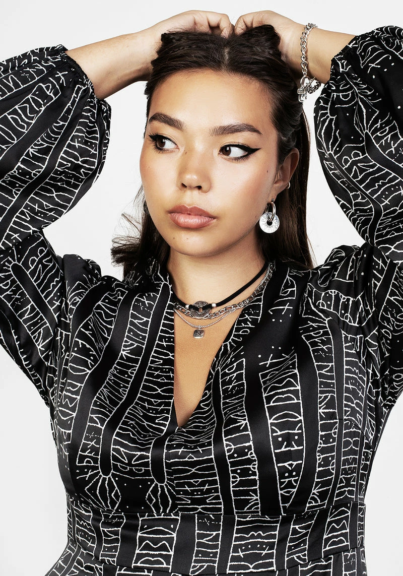 LVT1 Runes Balloon Sleeve Maxi Dress 6 LVT1 Runes Balloon Sleeve Maxi Dress - Image 6