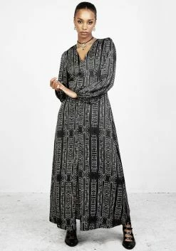 LVT1 Runes Balloon Sleeve Maxi Dress 14 LVT1 Runes Balloon Sleeve Maxi Dress -Womens Clothing Sales AW22LV01 Runes Balloon Sleeve Maxi Dress 002 800x