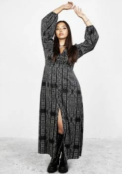 LVT1 Runes Balloon Sleeve Maxi Dress 15 LVT1 Runes Balloon Sleeve Maxi Dress -Womens Clothing Sales AW22LV01 Runes Balloon Sleeve Maxi Dress 004 3f334bca 59c4 4472 b27c 91b71acbe52f 800x