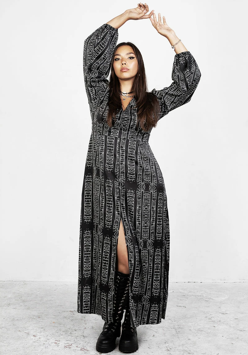 LVT1 Runes Balloon Sleeve Maxi Dress 5 LVT1 Runes Balloon Sleeve Maxi Dress - Image 5