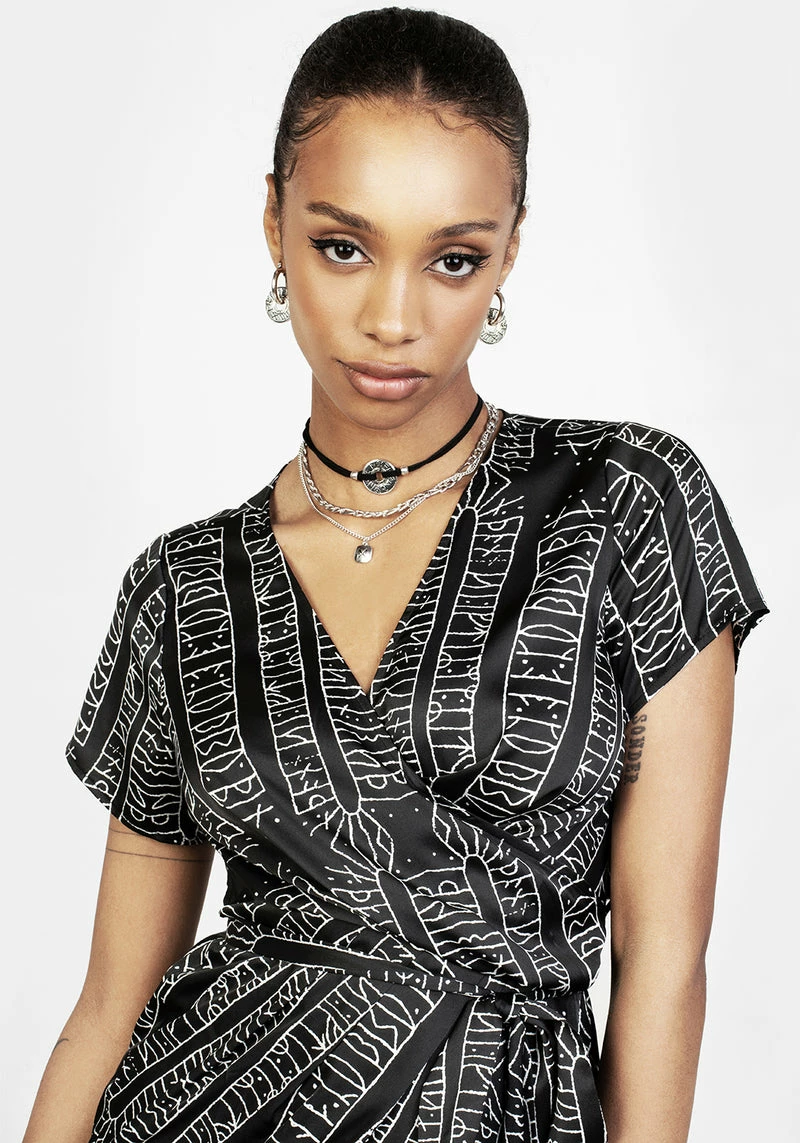 LVT1 Runes Wrap Midi Dress 2 LVT1 Runes Wrap Midi Dress - Image 2