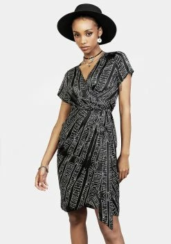LVT1 Runes Wrap Midi Dress