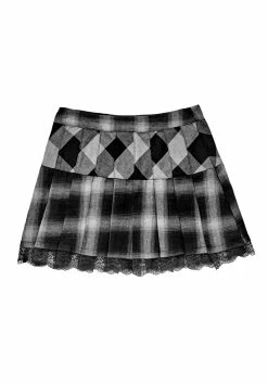 LVT1 Uh-Oh Mixed Check Low Rise Skirt -Womens Clothing Sales AW22LV105 Uh Oh Mixed Check Low Rise Skirt D 800x