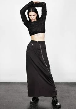 LVT1 Thrash Hardware Maxi Skirt -Womens Clothing Sales AW22LV187 Thrash Hardware Maxi Skirt 008 800x