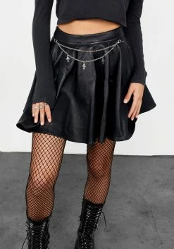 LVT1 Mercyful PU Leather Mini Skirt -Womens Clothing Sales AW22LV222 MercyfulPULeatherSkirt1238 800x