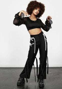 MET1 Defendant Lace Up Tie Trousers 21 MET1 Defendant Lace Up Tie Trousers -Womens Clothing Sales AW22M108 Defendent Lace Up Tie Trousers 003 800x