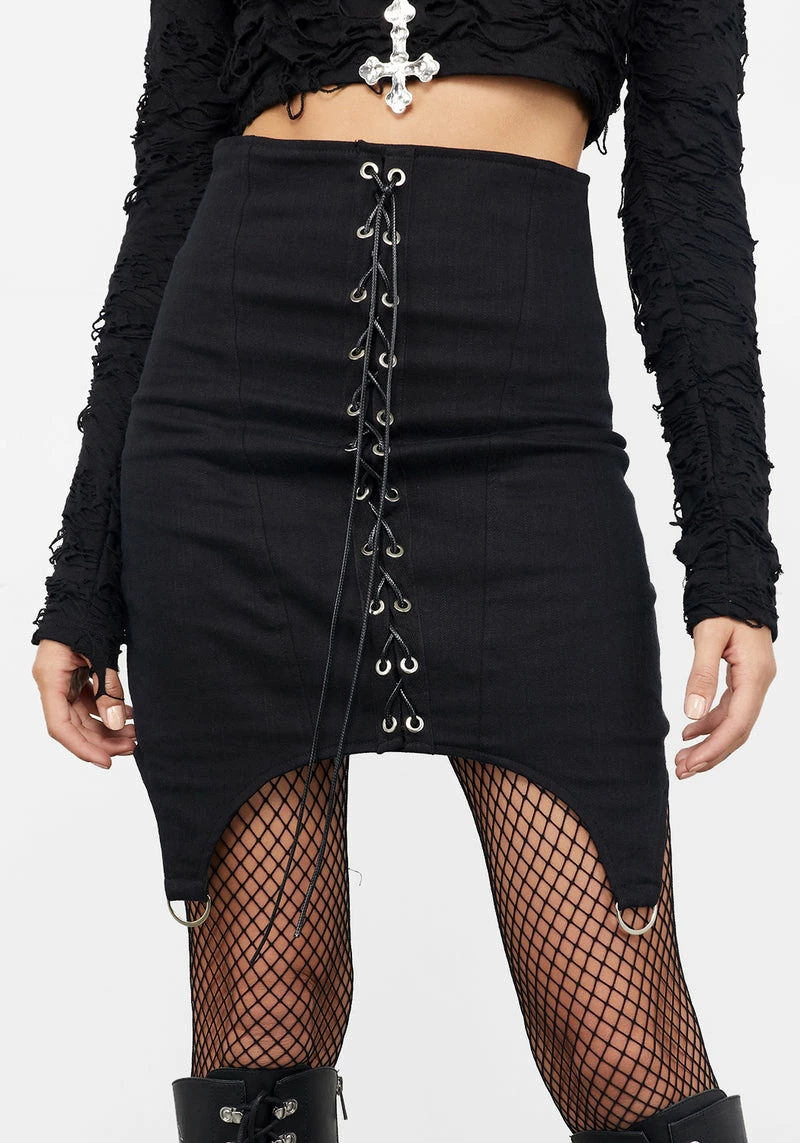 MET1 Marilyn Suspender Mini Skirt 2 MET1 Marilyn Suspender Mini Skirt - Image 2