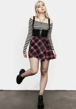 MET1 Ignorance Corset Lace Up Stripe Top 9 MET1 Ignorance Corset Lace Up Stripe Top -Womens Clothing Sales AW22M169 IGNORANCE LACE UP STRIPE CROP TOP 001 800x