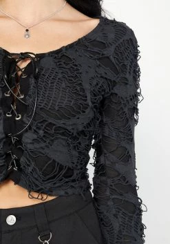 MET1 Unravelled Lace Up Top 9 MET1 Unravelled Lace Up Top -Womens Clothing Sales AW22M169 UnravelledLaceUpTop1637 800x