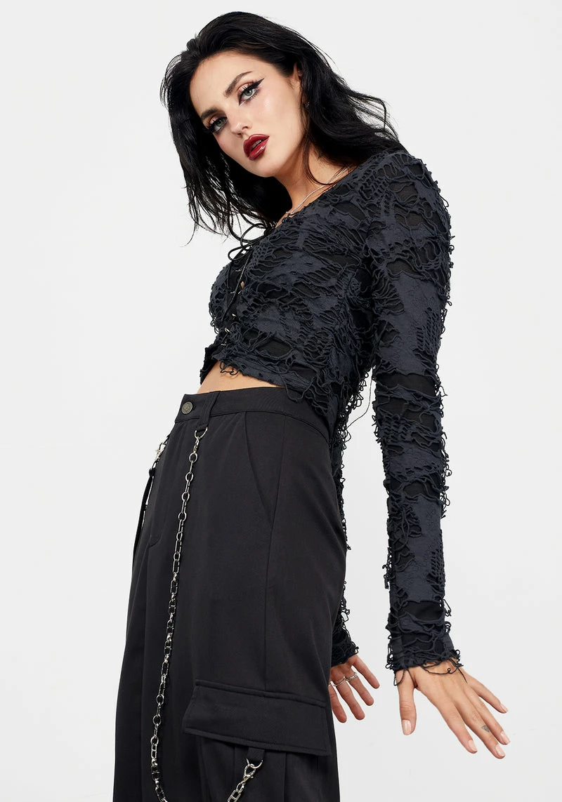 MET1 Unravelled Lace Up Top 5 MET1 Unravelled Lace Up Top - Image 5