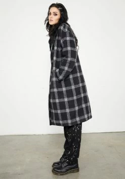 MET1 Effy Plaid Duster Coat -Womens Clothing Sales AW22M174 EffyPlaidDusterCoat5372 800x