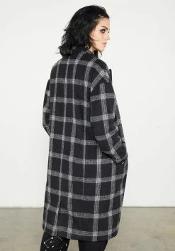 MET1 Effy Plaid Duster Coat -Womens Clothing Sales AW22M174 EffyPlaidDusterCoat5389 800x
