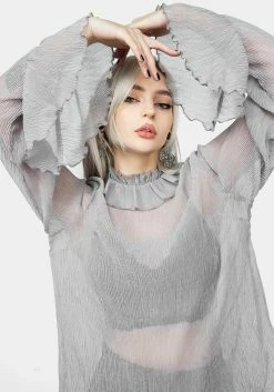 MET1 Rey Sheer Ruffle Top 20 MET1 Rey Sheer Ruffle Top -Womens Clothing Sales AW22M203 REY SHEER RUFFLE TOP 007 800x