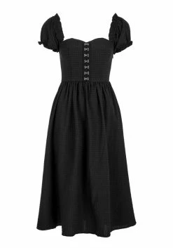 MET1 Mortem Midi Dress With Puff Sleeves -Womens Clothing Sales AW22M212 Mortem Midi Dress With Puff Sleeves 02 800x
