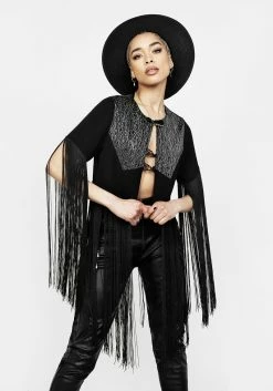 MET1 Sharona Fringed Bolero Jacket