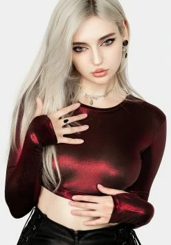 MET1 Rockclub Metallic Crop Top