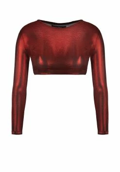 MET1 Rockclub Metallic Crop Top -Womens Clothing Sales AW22M305 Rockclub Metallic Crop top 800x