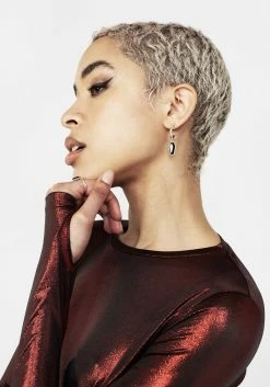 MET1 Rockclub Metallic Crop Top -Womens Clothing Sales AW22M305 Rockclub Metallic crop Top 006 800x