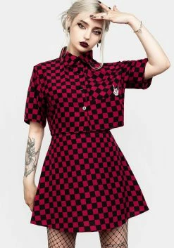 MET1 Arcade Mini Skater Skirt -Womens Clothing Sales AW22M317 ARCADE MINI SKATER SKIRT 006 800x