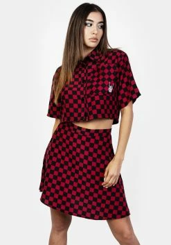 MET1 Arcade Mini Skater Skirt -Womens Clothing Sales AW22M317 Arcade Mini Skater Skirt 005 800x