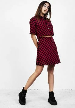 MET1 Arcade Mini Skater Skirt -Womens Clothing Sales AW22M317 Arcade Mini Skater Skirt 007 800x