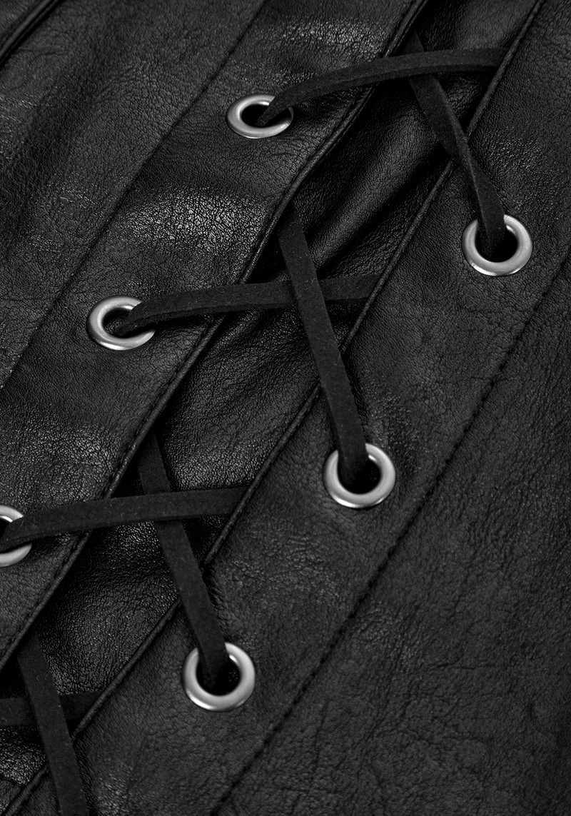 MET1 Mosh Faux Leather Lace Up Shorts 11 MET1 Mosh Faux Leather Lace Up Shorts - Image 11