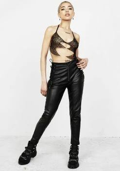 MET1 Rival Faux Leather Lace Up Pants