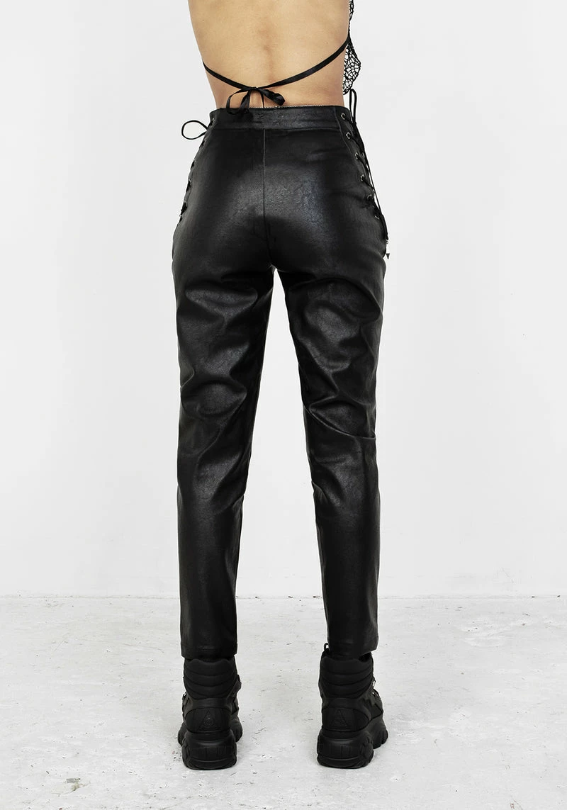 MET1 Rival Faux Leather Lace Up Pants 5 MET1 Rival Faux Leather Lace Up Pants - Image 5