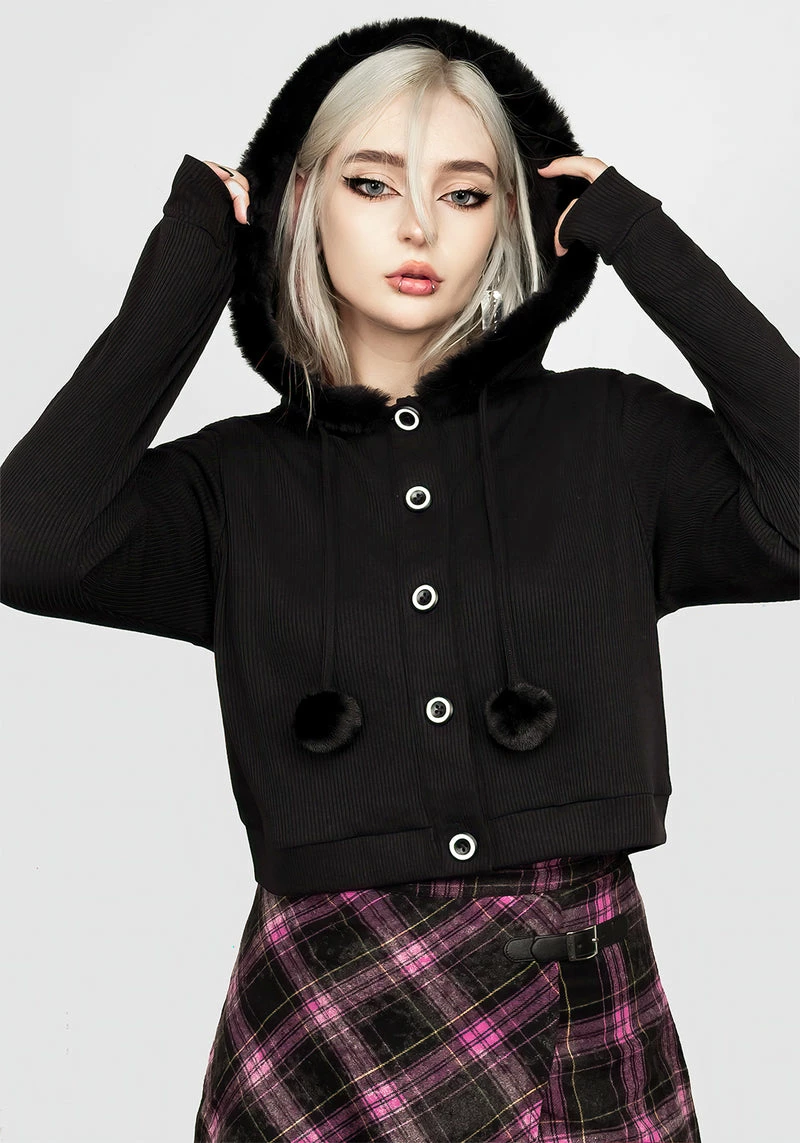 MET1 Charlotte Pom Pom Hooded Cardigan 1 MET1 Charlotte Pom Pom Hooded Cardigan