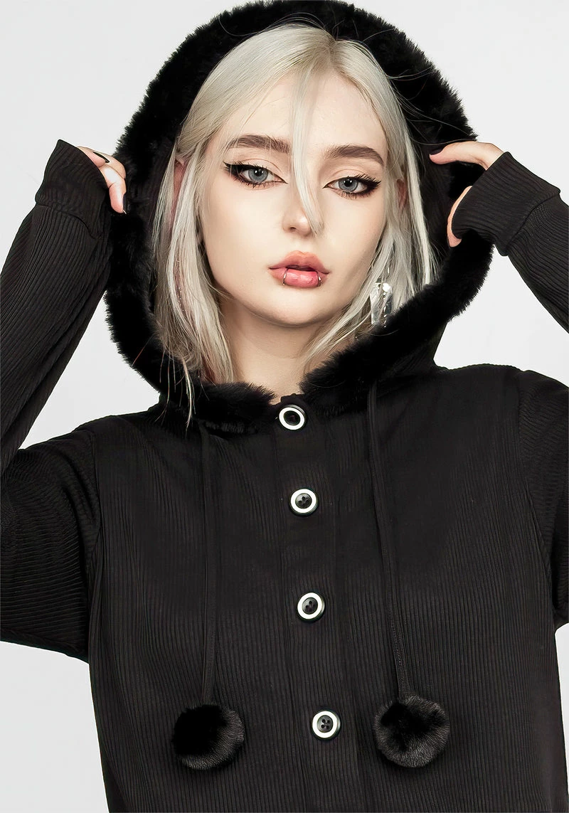 MET1 Charlotte Pom Pom Hooded Cardigan 4 MET1 Charlotte Pom Pom Hooded Cardigan - Image 4