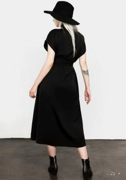 MET1 Slither Relaxed Midi Dress -Womens Clothing Sales AW22M413 SLITHER RELAXED MIDI DRESS 011 800x
